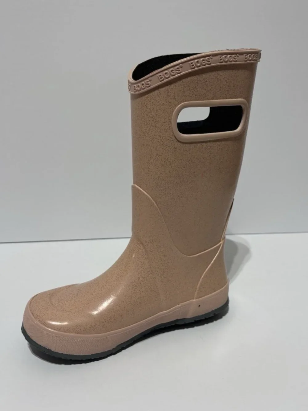 Bogs Big Kids’ Rain Boot Glitter Rose Gold, Girls’ 1 M
